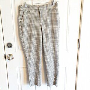 A New Day Gray Black Blue Pink Plaid Stretch Ankle Pants. Size 4 EUC Slacks